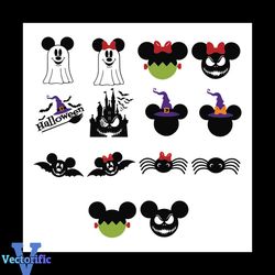 Halloween Mickey Boo Head Bundle Svg, Disney Svg, Halloween Svg, Mickey Svg, Mickey Mouse Svg, Halloween Day Svg, Disney