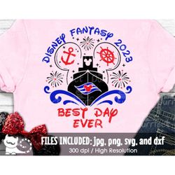 Mouse Fantasy Ship 2023 Best Day Ever SVG, Family New Year Cruise, Digital Cut Files svg dxf png jpg, Printable Clipart,