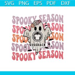 Spooky Season Cute Ghost Retro Halloween SVG Digital File