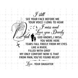 Dad I Still See Your Face Before Me Svg, Dad Memorial Svg, Dad Life, Dad Angel Wings Svg, Father's DayPng, Gift For Dad