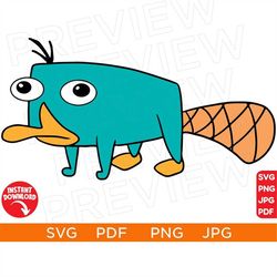 Perry the Platypus SVG, Phineas and Ferb SVG Disneyland Ears clipart SVG Disneyworld Svg Secret Agent Svg Cutting file C