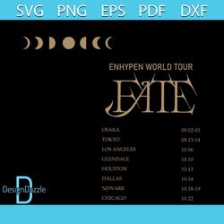 Enhypen Kpop World Tour Fate 2023 SVG Cutting Digital File