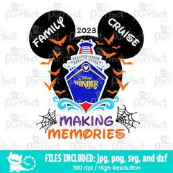 Mouse Wonder Ship Halloween Family Cruise Making Memories SVG, Family Vacation Trip, Digital Cut Files svg dxf png jpg,