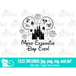 Mouse Most Expensive Day Ever SVG, Family Trip Shirt Design, Digital Cut Files in svg, dxf, png and jpg, Printable Clipa