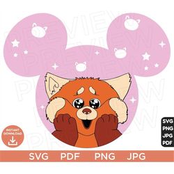 Turning Red Svg, Mei Lee clipart SVG png, Cut File Layered By Color Red Panda, Cut file Cricut, Silhouette