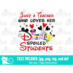 Just A Teacher Who Loves Her Mouse Spoiled Students SVG, Family Vacation Trip Shirt, Digital Cut Files svg dxf png jpg,