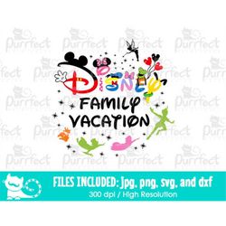 Mouse Family Vacation Design SVG, Family Vacation Trip Shirt Design, Digital Cut Files svg dxf png jpg, Printable Clipar