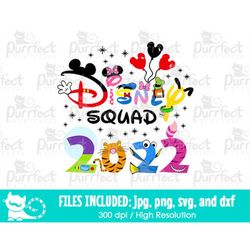 Mouse Squad 2022 SVG, Family Friends Vacation Trip Shirt Design, Digital Cut Files svg dxf png jpg, Printable Clipart, I