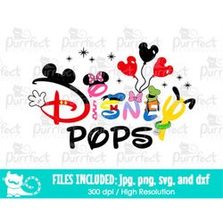 Mouse Family Pops Design SVG, Family Vacation Trip Shirt Design, Digital Cut Files svg dxf png jpg, Printable Clipart, I