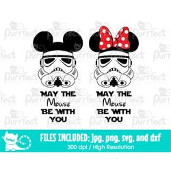 May The Mouse Be With You SVG, Star Wars Storm Troopers SVG, Digital Cut Files in svg, dxf, png and jpg, Printable Clipa