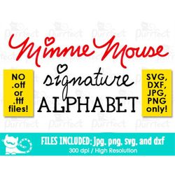 Mouse Signature Vectored Alphabet SVG, Mouse Signature SVG, Digital Cut Files in svg, dxf, png and jpg, Printable Clipar