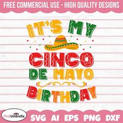 Fiesta SVG, birthday fiesta svg, Cinco De Mayo Svg, Sombrero Svg, Margarita Svg, Mexican hat Shirt, Mexican holiday svg,