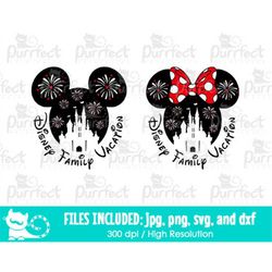 BUNDLE Mouse Family Vacation SVG, Family Vacation Trip Shirt Design, Digital Cut Files svg dxf png jpg, Printable Clipar