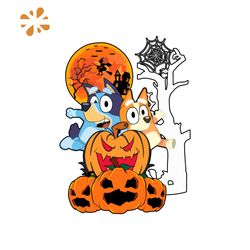 Halloween Bluey And Pumpkin SVG Spooky Vibes SVG File