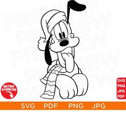 Pluto Vector christmas Svg, Pluto Ears SVG Dog png, Disneyland ears svg clipart SVG, cut file, Silhouette, Cricut design