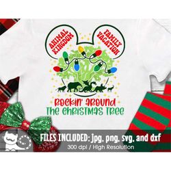 Animal Kingdom Family Vacation Rockin' Around The Christmas Tree SVG, Digital Clipart svg dxf jpeg png, Printable Instan