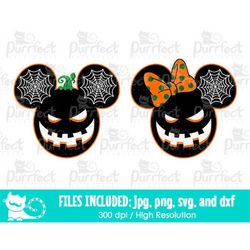 BUNDLE Spider Pumpkin Face SVG, Family Halloween Vacation Design, Digital Cut Files svg dxf png jpg, Printable Clipart,