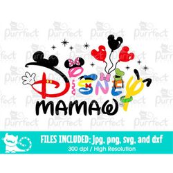 Mouse Family Mamaw Design SVG, Family Vacation Trip Shirt Design, Digital Cut Files svg dxf png jpg, Printable Clipart,