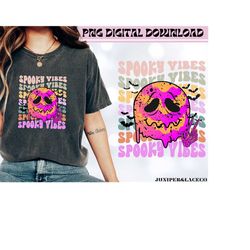 Spooky Vibes Sublimation PNG, Halloween Png, Retro Halloween sublimation, spooky ghost png, Fall vibes, Halloween vibes,