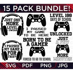 Gamer SVG Bundle, Funny Gamer SVG, Gamer svg, Video Games svg, Boys shirt svg, Game Controller Svg, Play station svg, Cu