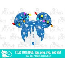 Christmas Castle SVG, Digital Cut Files in svg, dxf, png and jpg, Printable Clipart