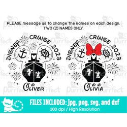 Family Friends Girls Cruise 2023, CUSTOM Name Mouse Cruise 2023 SVG, Digital Cut Files svg dxf png jpg, Printable Clipar