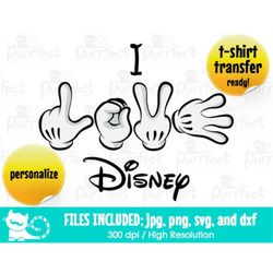 Mouse Hands I Love Mouse SVG, I Love Hands SVG, Digital Cut Files in svg, dxf, png and jpg, Printable Clipart, Instant D