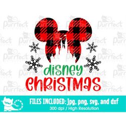 Mouse Christmas Castle Plaid SVG, Family Vacation Trip Shirt, Digital Cut Files svg dxf jpeg png, Printable Clipart, Ins