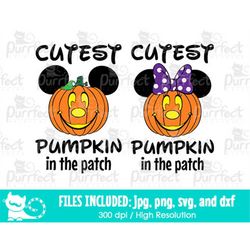 BUNDLE Cutest Pumpkin In The Patch SVG, Family Halloween Design, Digital Cut Files svg dxf png jpg, Printable Clipart, I