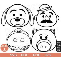 Cute Bundle Svg, Toy Story SVG, Slinky Svg, Mr. Potato Head Svg, Rex Svg, Hamm Svg, Clipart Disneyland ears Svg Cut file