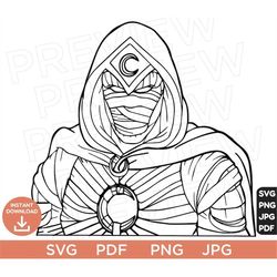 Moon Knight SVG, Khonshu svg png clipart SVG, cut file layered by color, Cut file Cricut, Silhouette