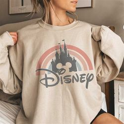 Disney Rainbow Castle Sweatshirt, Disney Vintage, Disney Family Sweatshirt, Disney Castle Sweatshirt, Disney Retro Sweat