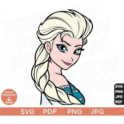 Frozen SVG Elsa Disneyland Ears, Princess SVG Png Clipart Layered By Color Svg clipart SVG, Cut file Cricut, Silhouette,