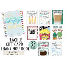 Printable Teacher Gift Card Holder Bundle | Teacher Appreciation Gift | End of Year Teacher Gift | Teacher Gift Card Hol