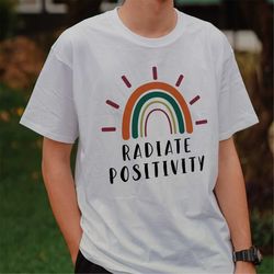 Radiate Positivity SVG, Rainbow SVG, Positive quote svg, Be Kind Design, Life Quotes svg, Hand-lettered svg, Cut file Cr