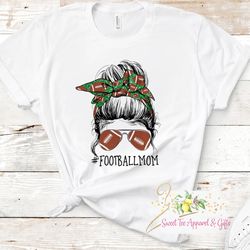 Gameday football t-shirt - Football mom - Game day shirt - Messy bun - Football shirt - Mom sports shirt