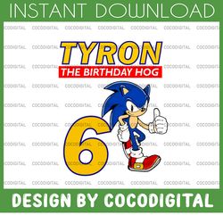 Sonic Birthday Card - Personalised With Any Name and Age