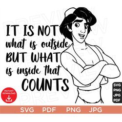 It Is Not What Is Outside But What is inside that counts svg, Aladdin SVG Disneyland Ears svg png clipart SVG, Cut file