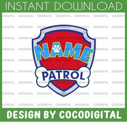 Custom Name Patrol logo, Personalized Name patrol clipart, cut file, Patrol invite, print, Dxf, SVG