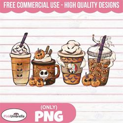 Fall Halloween latte Png, Cute scary horror iced coffee pumpkin spice autumn Png, Pumpkin Spice Png, Halloween png, Than