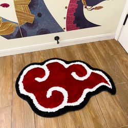 Japanese Anime Red Cloud Door Handmade Tufted Rug Carpet
