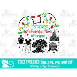 It's The Most Wonderful Time Of The Year SVG, Mouse World Family Vacation, Digital Cut Files svg dxf jpeg png, Printable
