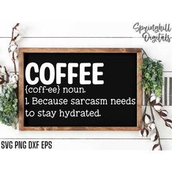 Funny Coffee Definition | Cafe Sign Svgs | Wooden Coffee Sign Cut Files | Kitchen Wall Decal | Coffeehouse Design | Coff