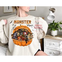 Vintage Monster Mash Halloween Transparent PNG Digital Download for Sublimation, Perfect for Sublimation, Transfers, etc