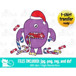 Monster Purple Monster SVG, Digital Cut Files in svg, dxf, png and jpg, Printable Clipart, Instant Download