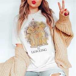 Disney The Lion King Simba And Nala Watercolor Graphic Retro Shirt, Magic Kingdom Unisex T-shirt Family Birthday Gift Ad