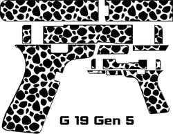 Glock 19 gen 5 Gun Design abstract pattern 2 vector svg fiber laser Engraving, cnc cutting vector file