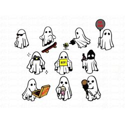 Bundle Cute Ghost svg, Ghost Clipart, Cute ghost svg, Boo svg, SVG files for cricut - Png, Svg, Dxf