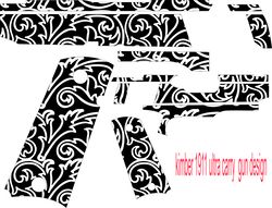 Kimber 1911 ultra carries seamless pattern 2 vector svg fiber laser Engraving cnc cutting cnc router file