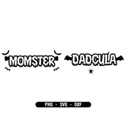 Bundle Momster and Dadcula SVG, Halloween Mom and Dad SVG, Spooky SVG, Parents Shirt Svg, Files for Cricut, Sublimation